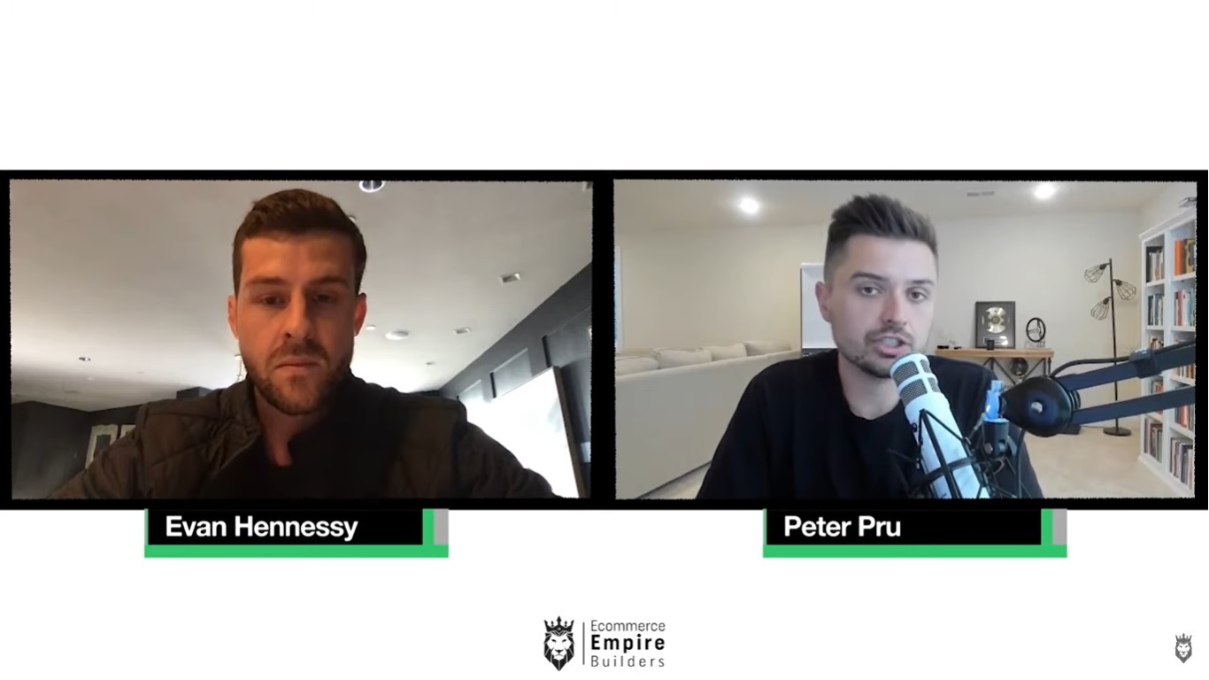 screen grab of Peter Pru and Evan Hennessy talking about continuity and scaling a business
