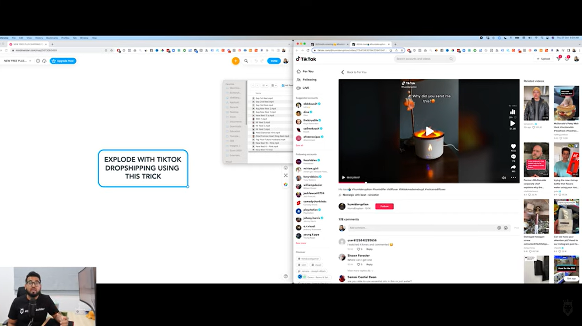 Screen grab of Ali showing the TikTok creator interface
