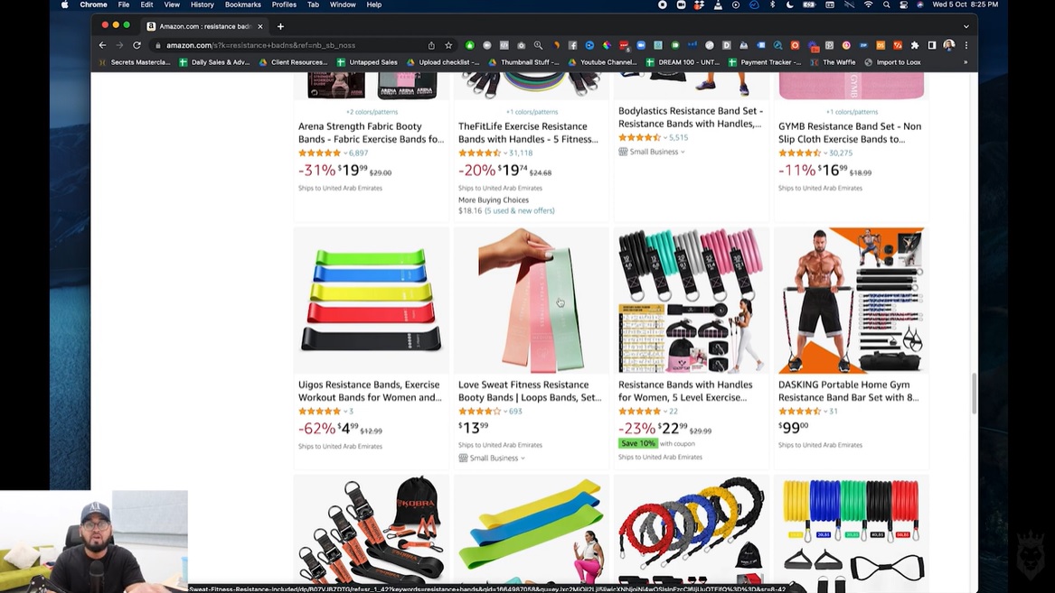 Screenshot of finding products in a saturated market